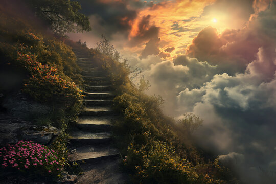 Stairway to the afterlife or heaven - What happens after death? - Topic Religion, faith and dying