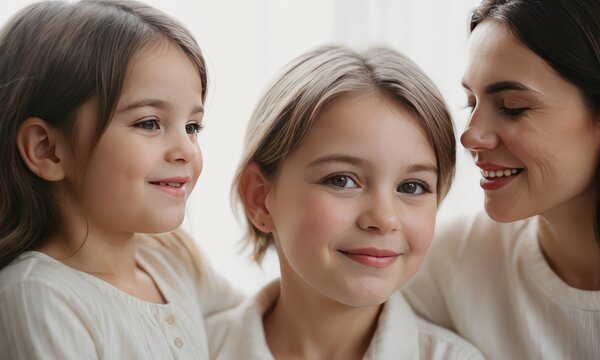 Joyful Ties: A Picture-Perfect Portrait of a Happy Mom and Her Adorable Kids