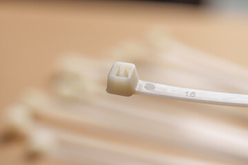 Plastic cable ties. Nylon zip fasteners © Pavel Iarunichev