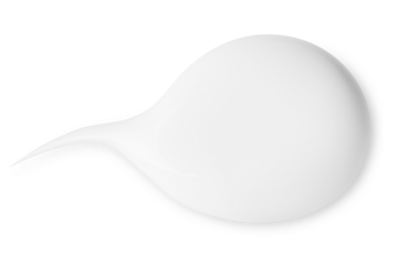 Smear of white cream on empty background