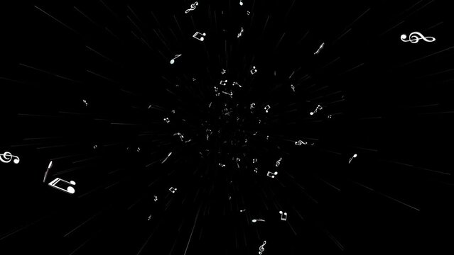 Falling Musical Notes Animation Background, Loop
