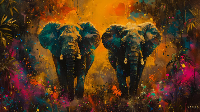 painted elephants