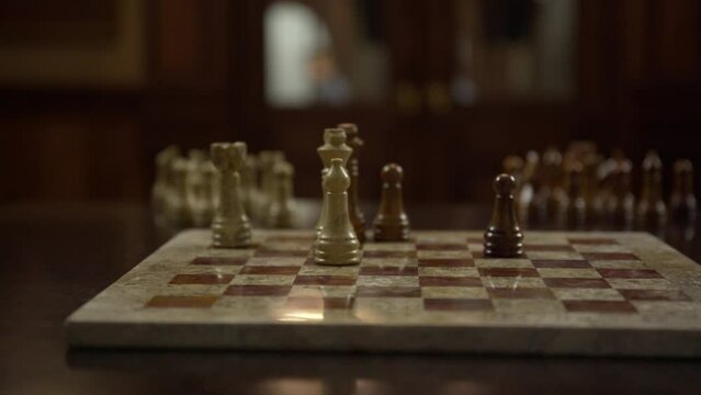 A pawn turns into a queen on the chessboard