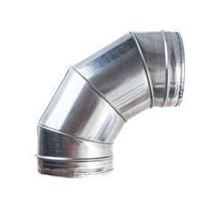 round cross-section outlet for elliptical spirally wound air ducts close-up, components of the supply and exhaust ventilation system