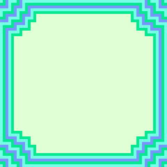 Blank background with blue and green frame with jagged corners