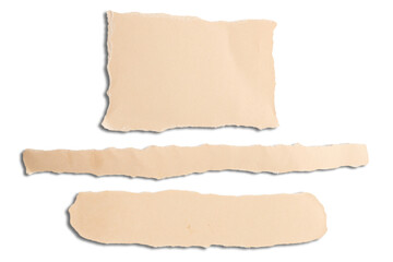 A scrap of craft paper on a blank background. Set of options