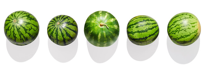 Fresh watermelons on white background