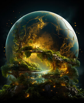 Earth surface background isolated planet earth. Fantasy globe. Deep space. Elements of this image furnished by NASA