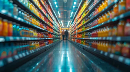 Foto op Canvas Shopping isle - grocery store - supermarket - low angle shot  © Jeff