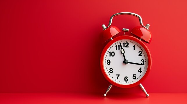 Generative AI image of A red and white social post with a clock that is ticking to kickstart your business for female entrepreneurs.