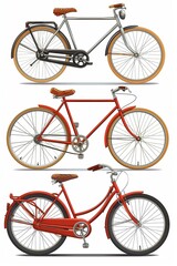 Free vector realistic bicycle set with different models  