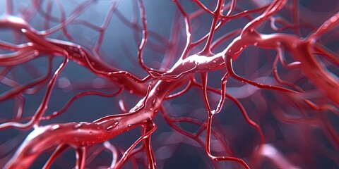 3D animation of the vascular system, blood, anatomy, wallpaper, background.