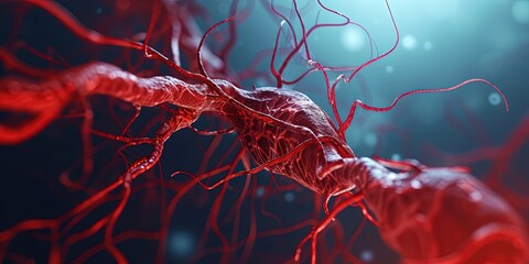 3D animation of the vascular system, blood, anatomy, wallpaper, background.