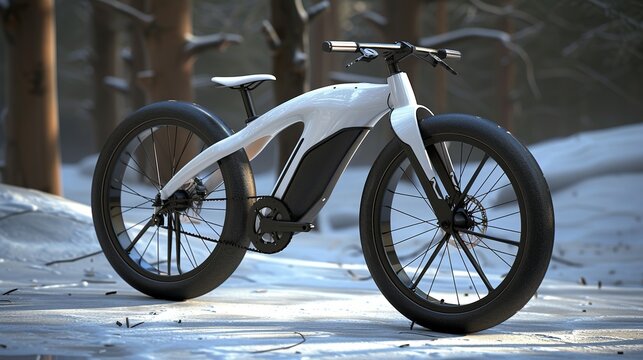 Modern electric bike with battery 