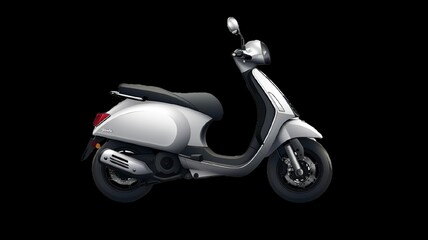 white scooter isolated on transparent background  