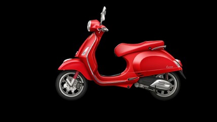 Fototapeta na wymiar red scooter isolated on transparent background 