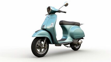 blue scooter isolated on white background  