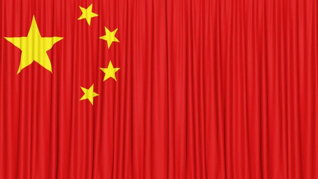 China Curtain Flag Animation Loop
