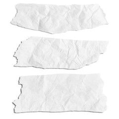 A piece of crumpled white paper on a blank background. Set of options