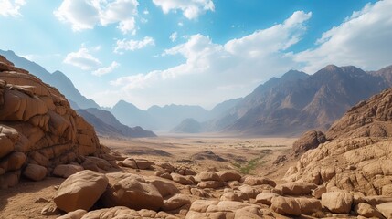 Active leisure and adventure in a stone desert on Sinai 