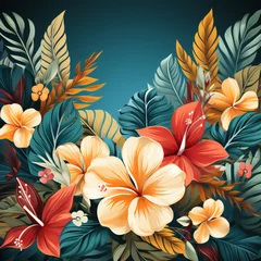 Trendy seamless tropical pattern with exotic leaves and plants jungle , seamless background with leaves © MARUF