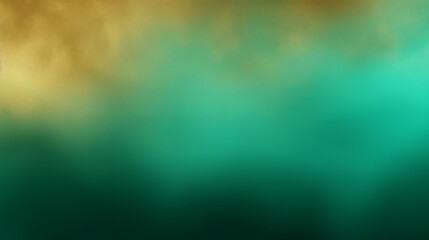 Abstract background with a soft gradient from gold to emerald. Creating a calming visual effect. Copy space. - obrazy, fototapety, plakaty