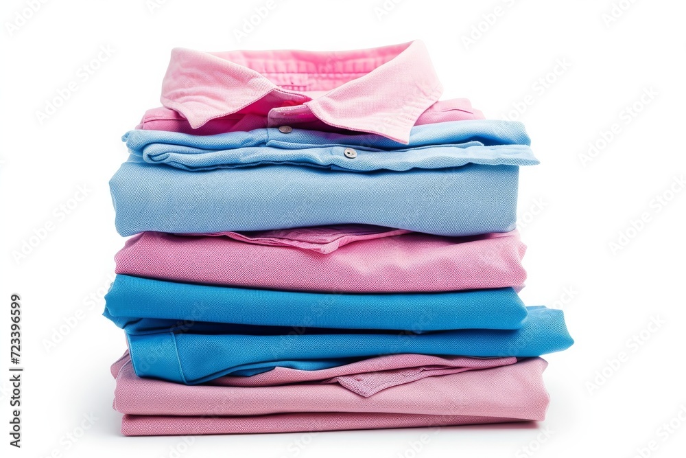 Aufkleber A neatly arranged stack of freshly laundered textiles, folded with precision and topped with a soft towel, evokes a sense of calm and domestic comfort