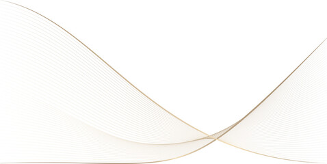 golden gradient wave on transparent background for luxury design