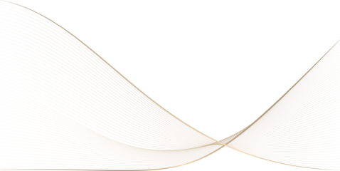 golden gradient wave on transparent background for luxury design