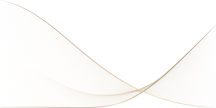 golden gradient wave on transparent background for luxury design