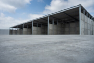 Fototapeta na wymiar outdoor industrial floor - smooth concrete structure - background
