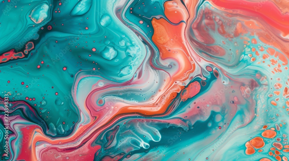 Poster an intricate, colorful abstract painting that evokes a sense of wonder and invites the viewer to int