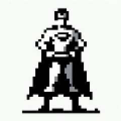 Pixel art vector illustration of a Super Hero