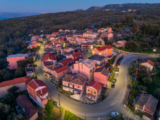 Greek village at the island of Corfu -Xanthates in north corfu,Greece