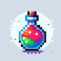 Fototapeta premium Pixel art of medieval potion, vector illustration - medieval serie