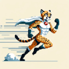 Pixel art vector illustration of a Super Cheetah
