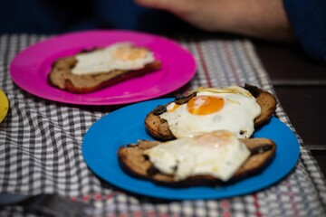 fried egg on toast while camping in australia