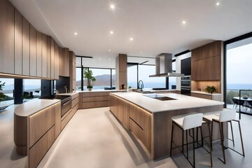 modern kitchen interior with kitchen