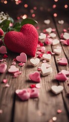 Obraz premium rose petals and heart