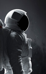 3D illustration of astronaut in space. High quality digital space art in 5K vertical/portrait format- realistic visualization © Vadimsadovski