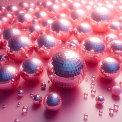 Fototapeta na wymiar pink disco balls wallpaper