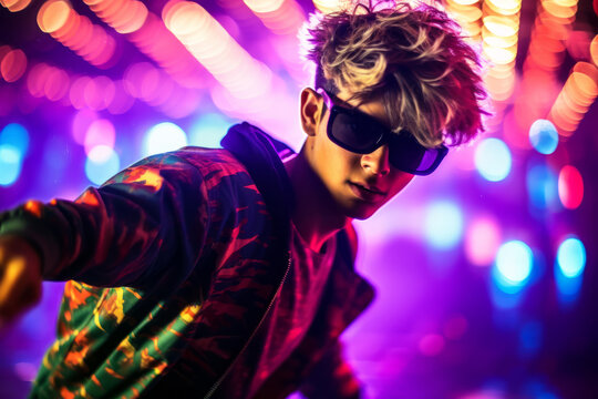 Teen's Neon Party with Sunglasses