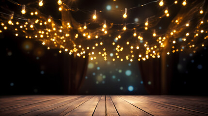 Bokeh lights background banner. Colorful abstract background with glitter, holiday decoration background