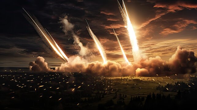 missiles aimed at the sky, showcasing the readiness and capability to defend against nuclear bombs and chemical weapons, highlighting the importance of missile defense systems.