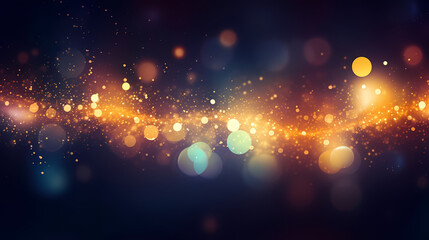 Bokeh lights background banner. Colorful abstract background with glitter, holiday decoration background