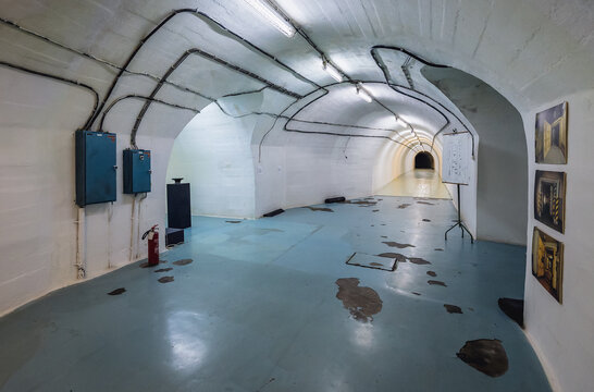 Konjic, Bosnia and Herzegovina - August 25, 2015: Main corridor in ARK D-0, Armijska Ratna Komanda, bunker of Josip Broz Tito