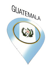 Illustration of a Pin with the Flag of Guatemala for Stickers