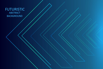 Modern dark blue abstract background. Blue geometric lines with glowing arrows. Technology futuristic design. Suit for cover, header, poster, banner, web