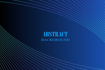 Modern dark blue abstract background with glowing geometric lines. Minimalistic shiny blue stripe lines. Technology futuristic design. Suit for poster, banner, brochure, cover. Vector illustration