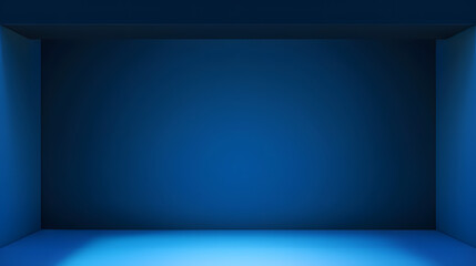 Fototapeta premium Empty classic blue studio room background. Space for selling products on the website. Vector illustration.